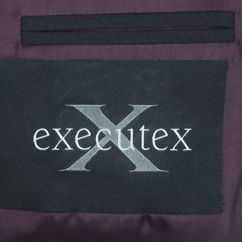 Executex Men's Black 42R Shawl Lapel Single-Breasted Suit Jacket