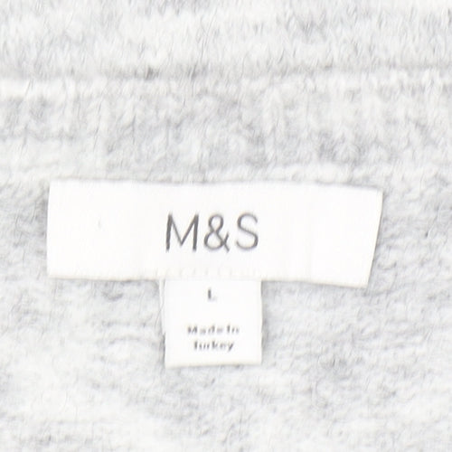 Marks and Spencer Women’s Grey Beaded Knit Short Sleeve Jumper Size L