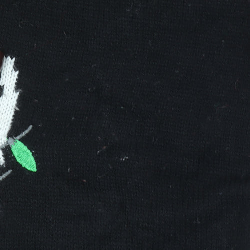 No Boundaries Womens Black 3XL Hooded Christmas Jumper with Reindeer Design