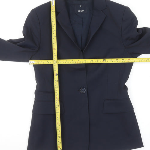JOOP! Women's Blue Wool Blend Slim Fit Single-Breasted Blazer Size 8