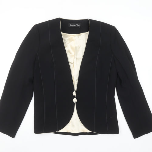 Jacques Vert Women's Black Tailored Blazer Size 10 Classic Formal Jacket
