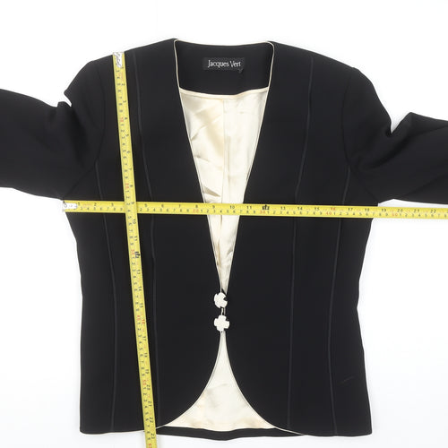 Jacques Vert Women's Black Tailored Blazer Size 10 Classic Formal Jacket