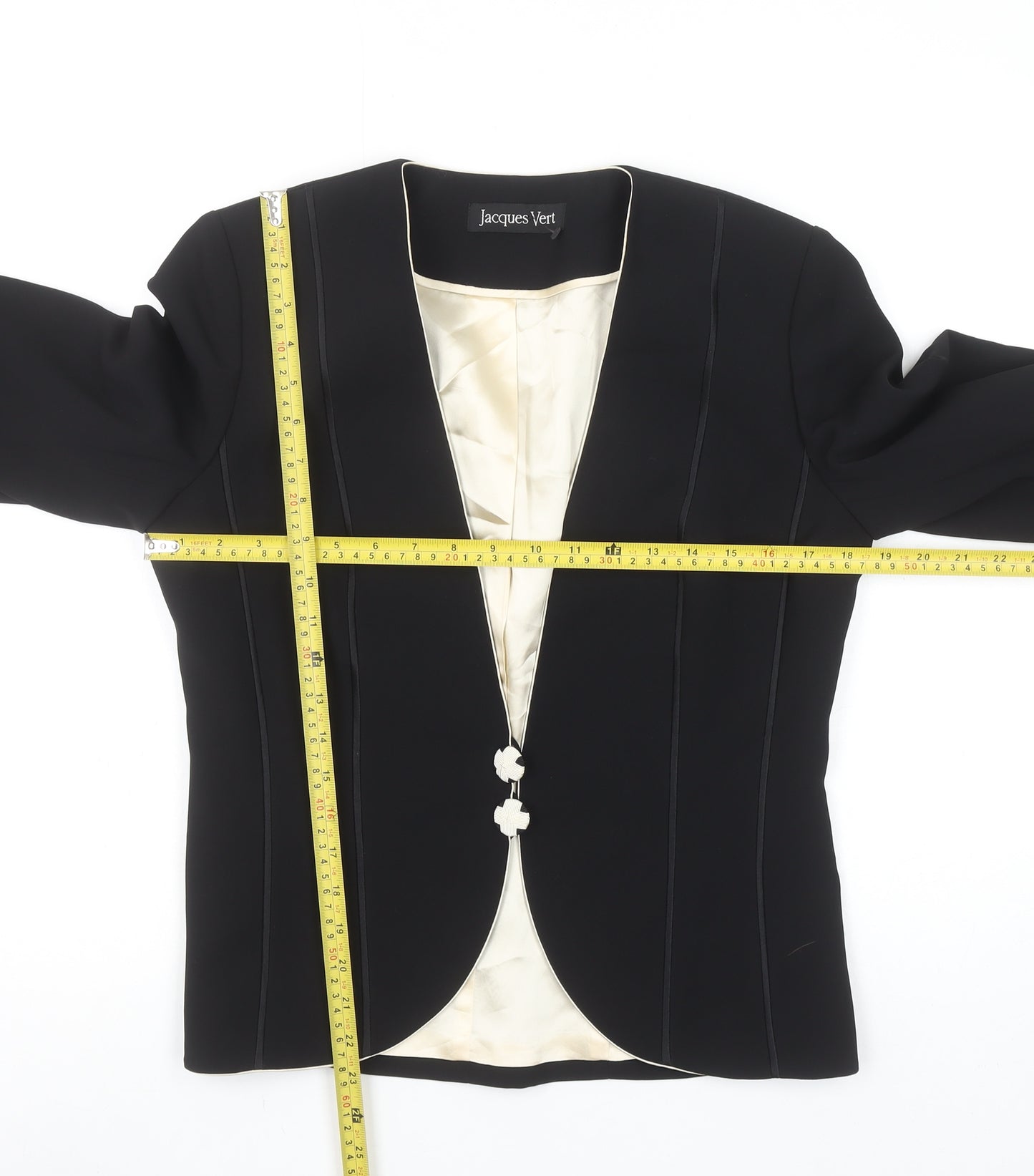 Jacques Vert Women's Black Tailored Blazer Size 10 Classic Formal Jacket