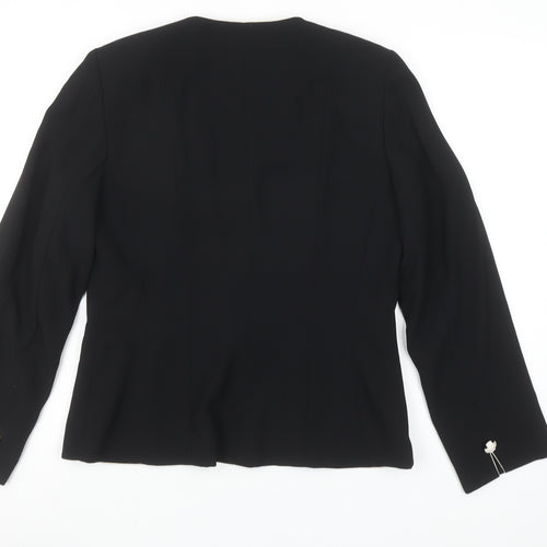 Jacques Vert Women's Black Tailored Blazer Size 10 Classic Formal Jacket
