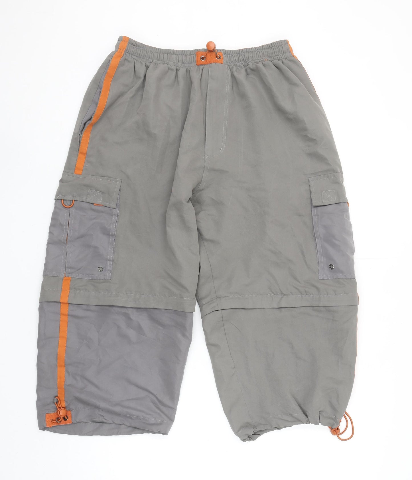 CS701 Men's Grey Cargo Shorts 2XL Polyester Elastic Waist Outdoor