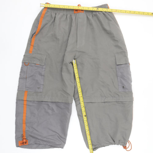 CS701 Men's Grey Cargo Shorts 2XL Polyester Elastic Waist Outdoor