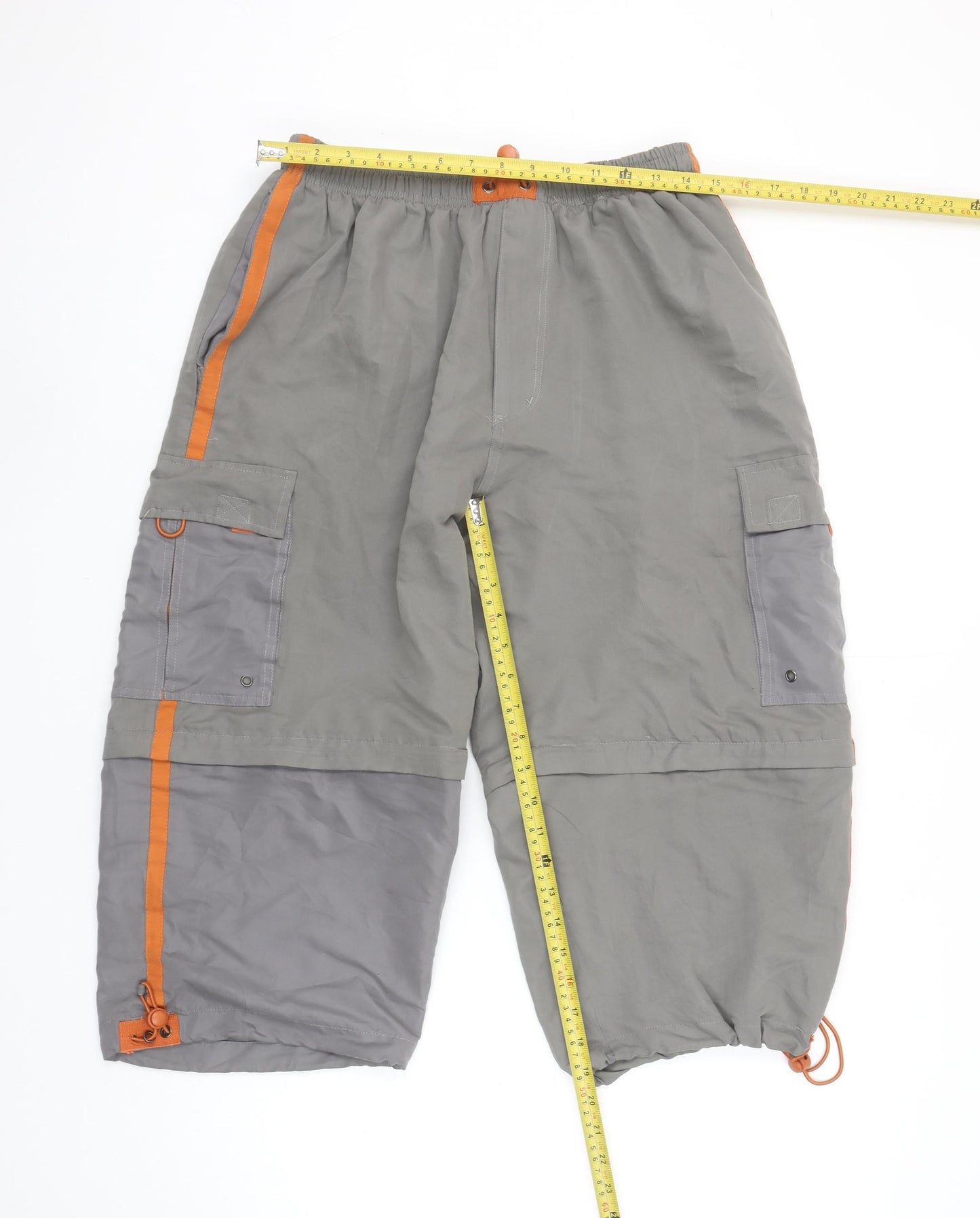 CS701 Men's Grey Cargo Shorts 2XL Polyester Elastic Waist Outdoor