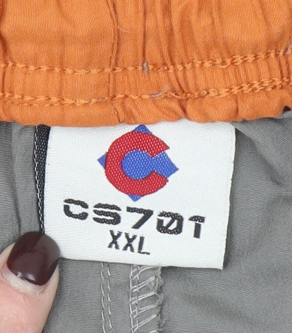 CS701 Men's Grey Cargo Shorts 2XL Polyester Elastic Waist Outdoor