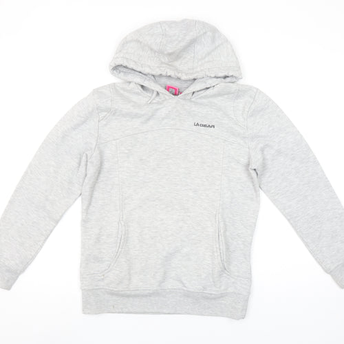 LA Gear Womens Grey Pullover Hoodie Size 6 Classic Fit