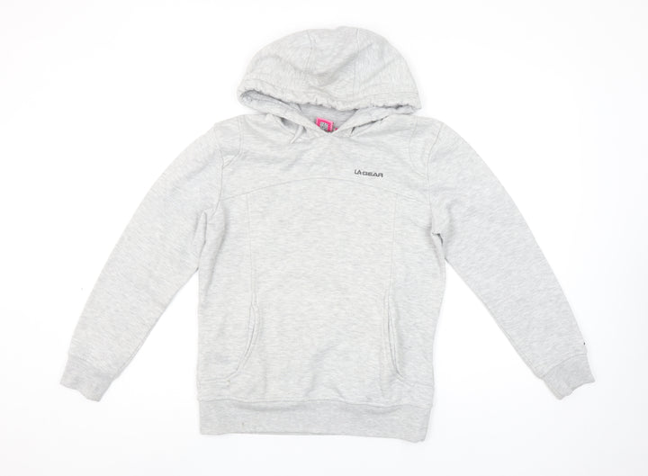 LA Gear Womens Grey Pullover Hoodie Size 6 Classic Fit