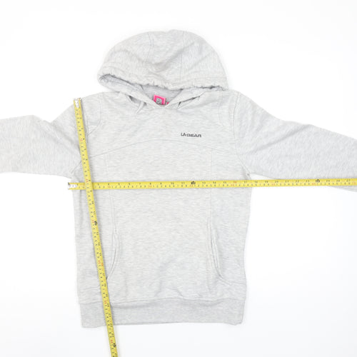 LA Gear Womens Grey Pullover Hoodie Size 6 Classic Fit