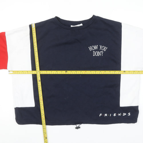 Primark Friends Navy Red Colourblock Women's XL Pullover Sweatshirt