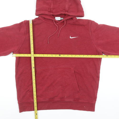 Nike Men's Red Pullover Hoodie M Regular Fit Fleece Sportswear