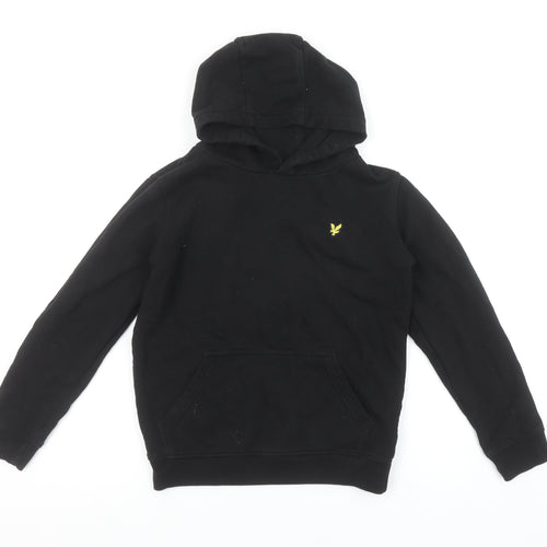 Lyle & Scott Boys Black Hoodie 9-10 Years Cotton Blend Pullover
