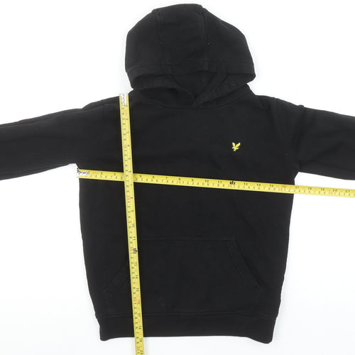 Lyle & Scott Boys Black Hoodie 9-10 Years Cotton Blend Pullover