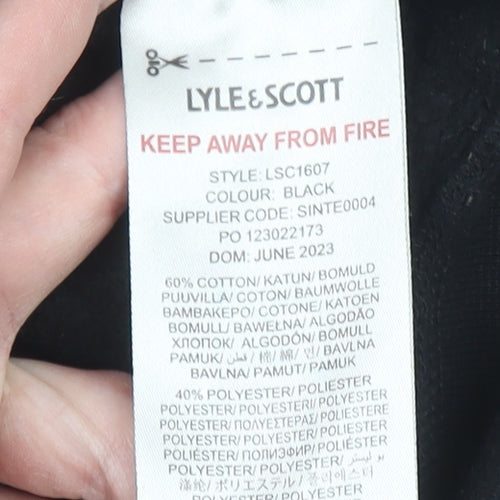Lyle & Scott Boys Black Hoodie 9-10 Years Cotton Blend Pullover