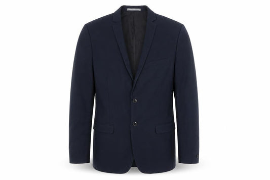 Front view of Red Herring Men's Blue 40L Long Regular Fit 2-Button Blazer Jacket