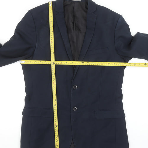 Red Herring Men's Blue 40L Long Regular Fit 2-Button Blazer Jacket
