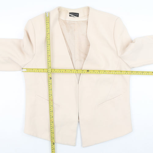Topshop Women Beige Suit Jacket UK 16 Tailored Blazer Lined