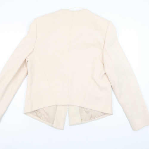 Topshop Women Beige Suit Jacket UK 16 Tailored Blazer Lined