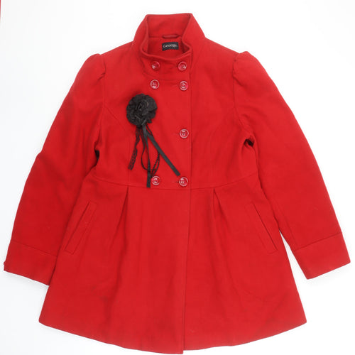 George Women’s Red Button Belted Trench Coat Size 16 Elegant Winter Style