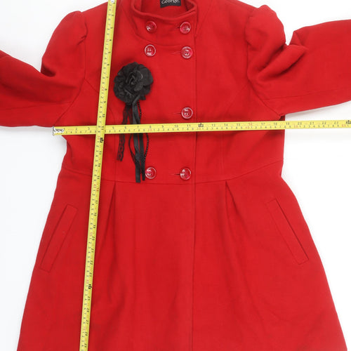 George Women’s Red Button Belted Trench Coat Size 16 Elegant Winter Style