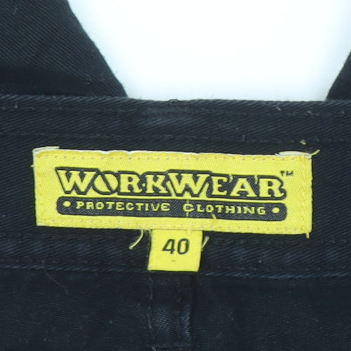 Workwear Men’s Black Cotton Cargo Shorts Size 40 Workwear Style