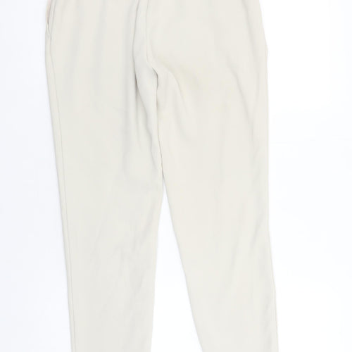 Mango Women Beige Tapered Pleated Trousers Size 6