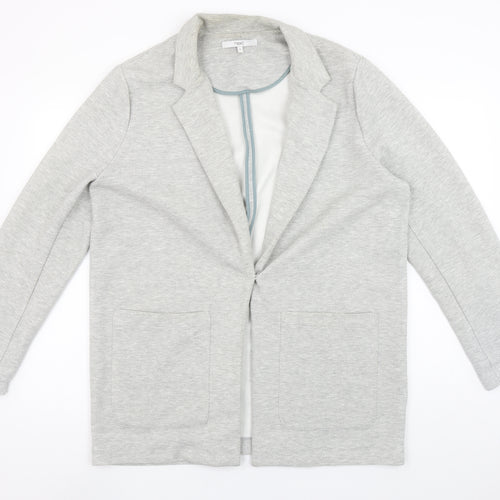 Next Women's Grey Jersey Blazer Jacket Size 16 Regular Fit