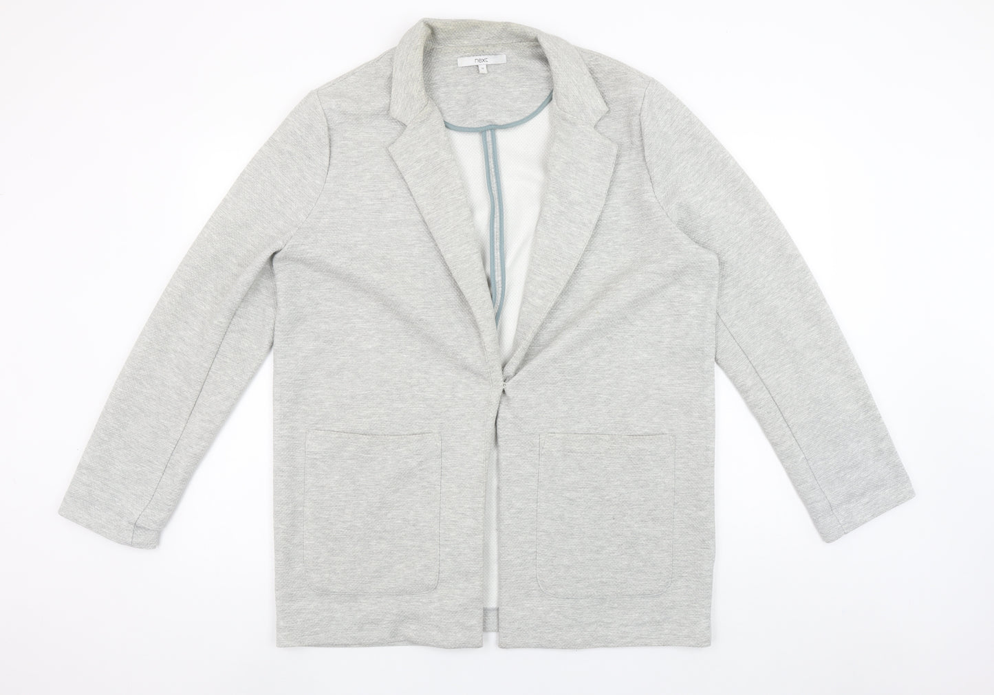 Next Women's Grey Jersey Blazer Jacket Size 16 Regular Fit