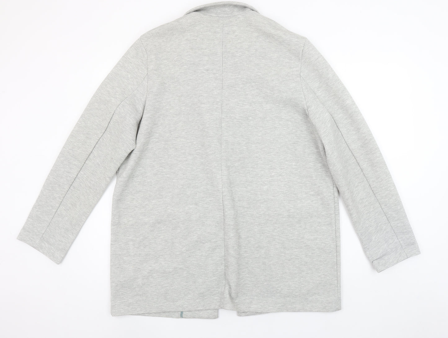 Next Women's Grey Jersey Blazer Jacket Size 16 Regular Fit