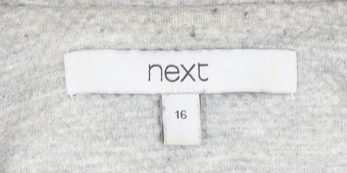 Next Women's Grey Jersey Blazer Jacket Size 16 Regular Fit
