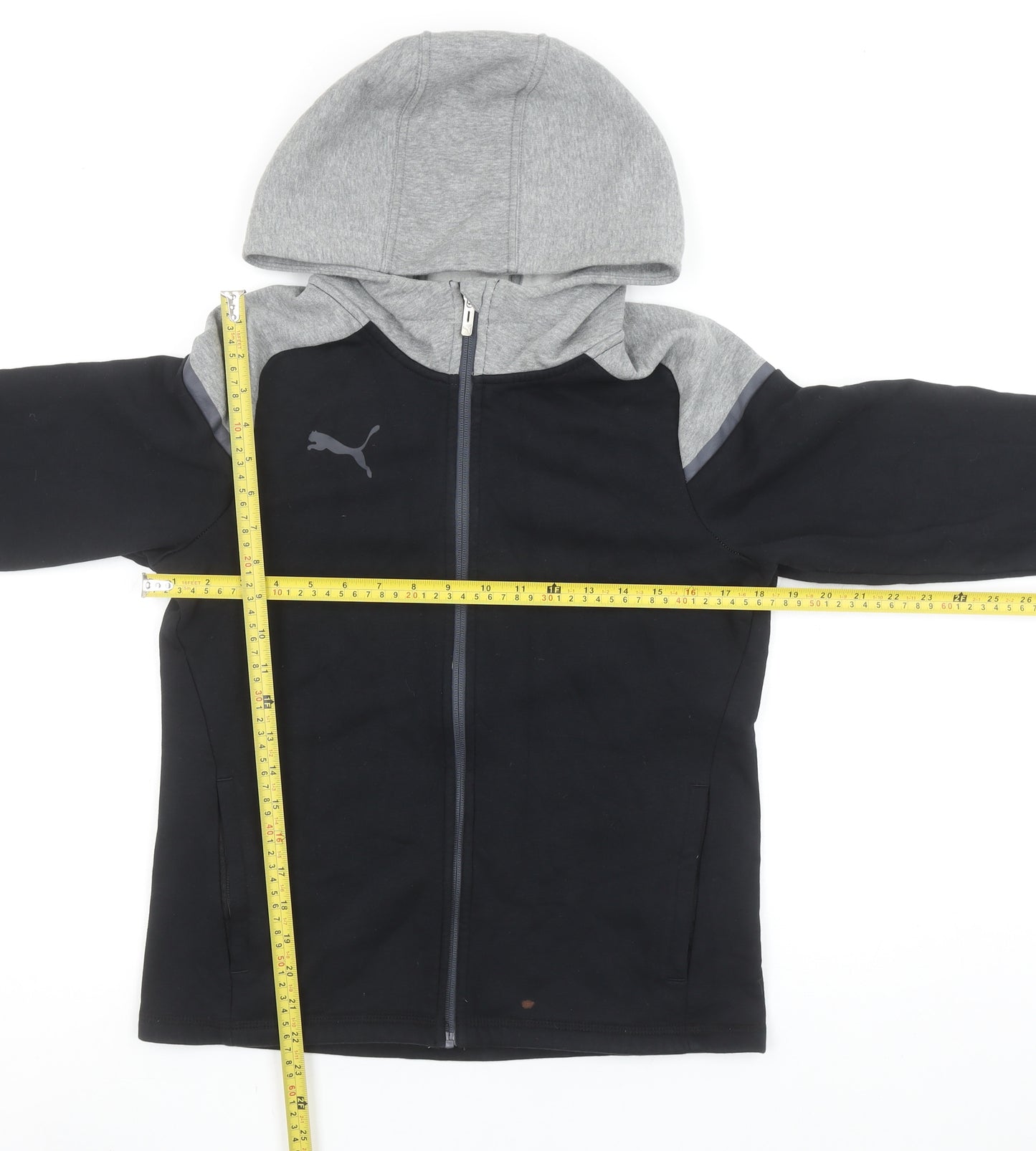 Puma Men's Black Small Full Zip Sports Hoodie Fleece