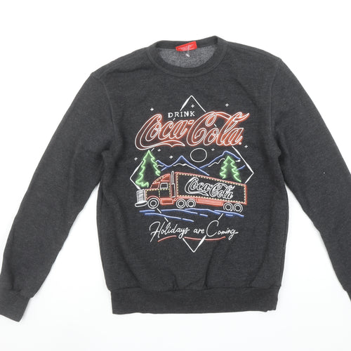 Primark Coca-Cola Christmas Sweatshirt Women XS Grey Pullover