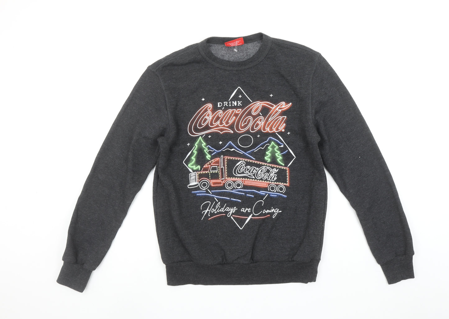 Primark Coca-Cola Christmas Sweatshirt Women XS Grey Pullover