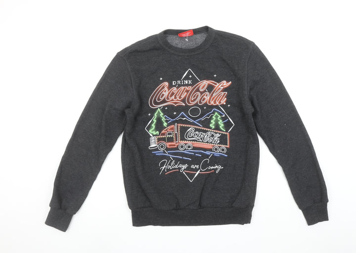 Primark Coca-Cola Christmas Sweatshirt Women XS Grey Pullover