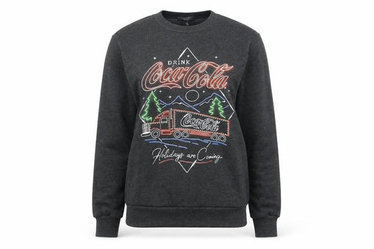 Front view of Primark Coca-Cola Christmas Sweatshirt Women XS Grey Pullover