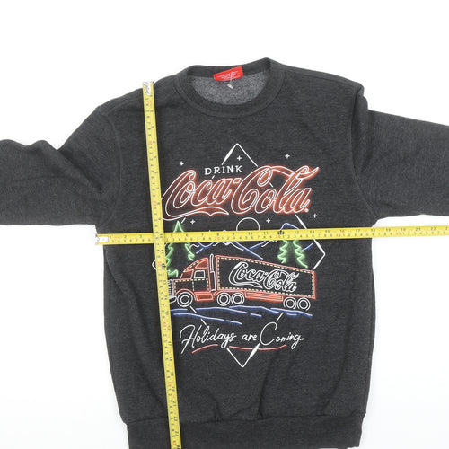 Primark Coca-Cola Christmas Sweatshirt Women XS Grey Pullover