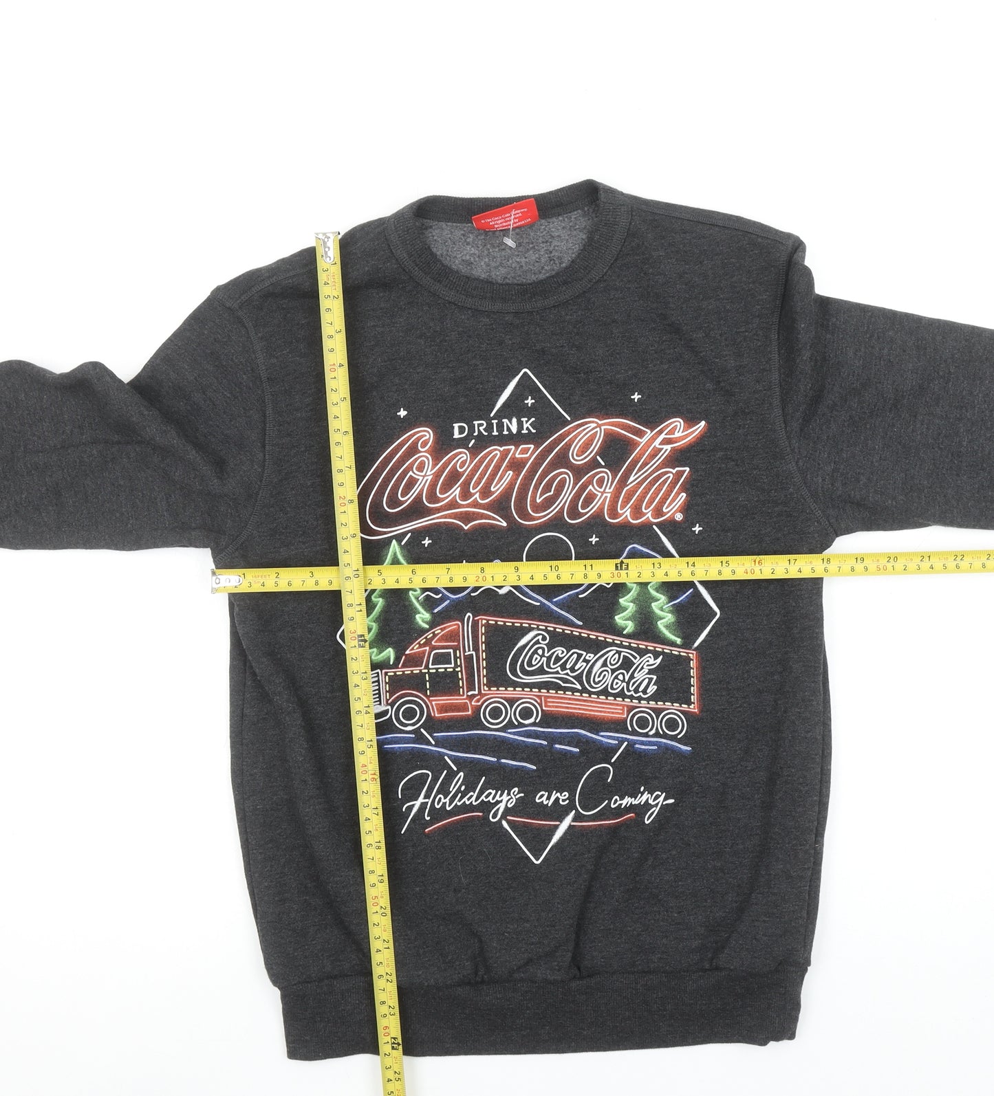 Primark Coca-Cola Christmas Sweatshirt Women XS Grey Pullover