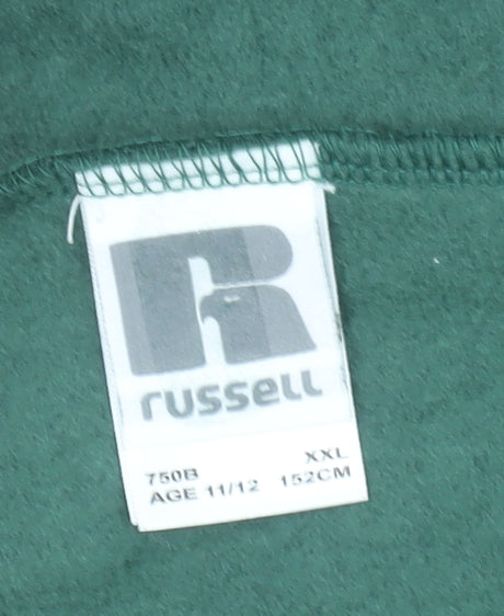 Russell Boys Green Sweatpants XXL Age 11-12 Elastic Waist Joggers