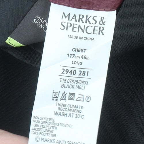 Marks and Spencer Men's Black 46L Classic Blazer Jacket