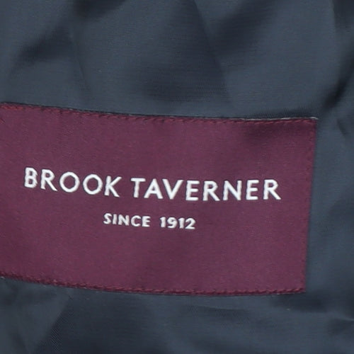 Brook Taverner Men's Navy Blue Wool 38R Two-Button Blazer Jacket