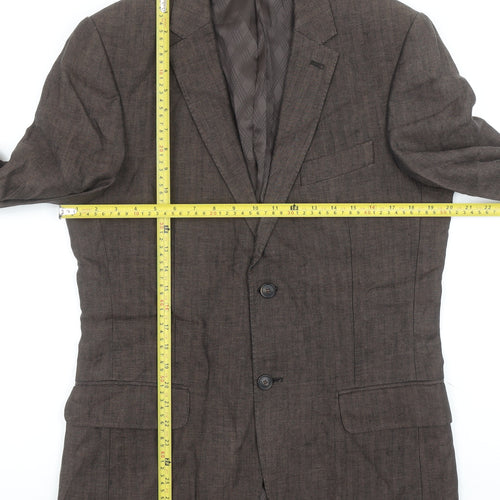 Jeff Banks Men Brown 38R Classic Wool Blend Two Button Blazer