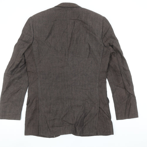 Jeff Banks Men Brown 38R Classic Wool Blend Two Button Blazer