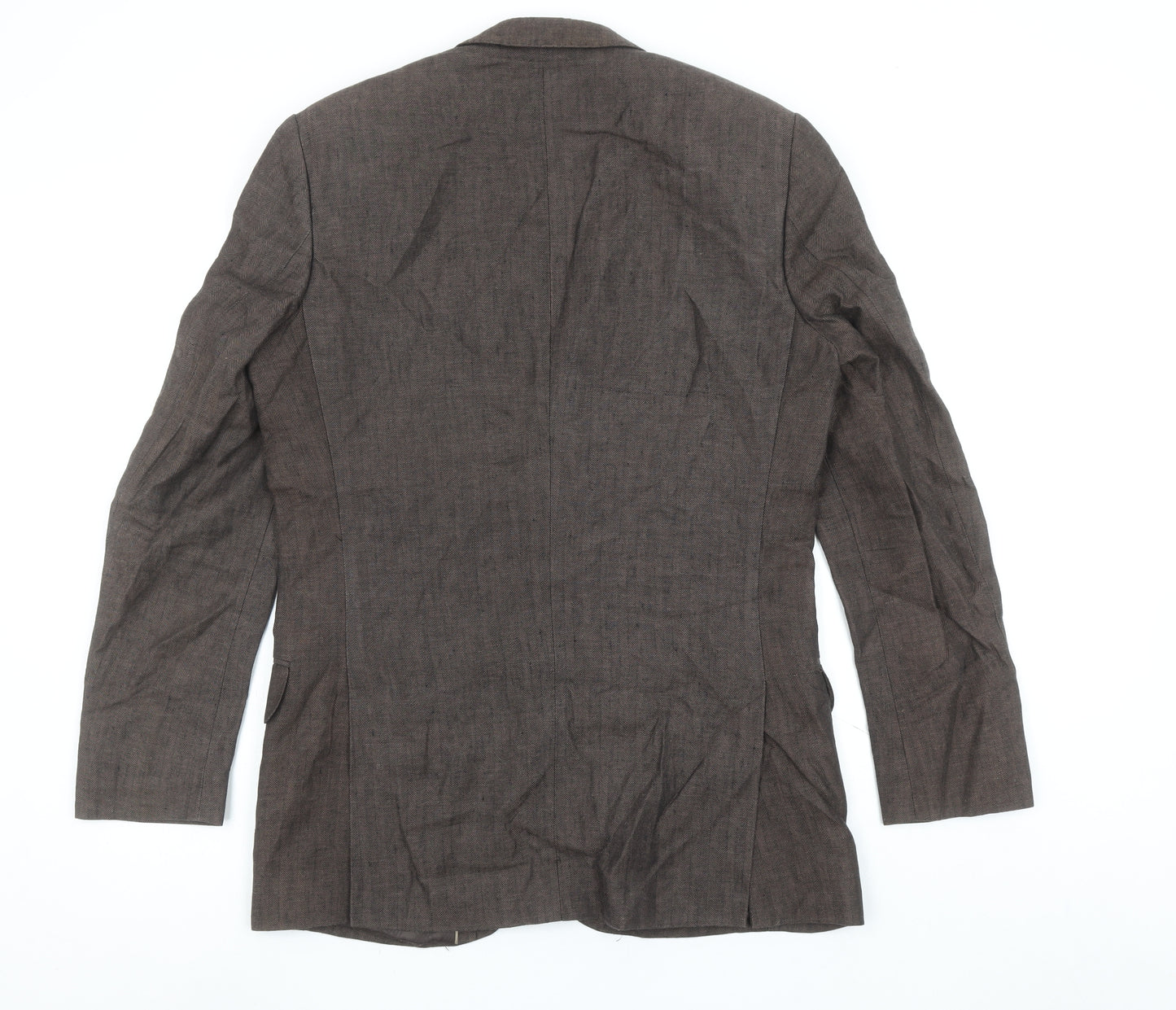 Jeff Banks Men Brown 38R Classic Wool Blend Two Button Blazer