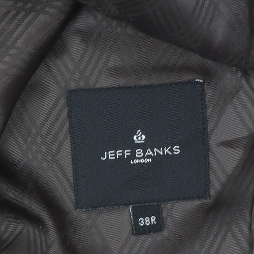 Jeff Banks Men Brown 38R Classic Wool Blend Two Button Blazer