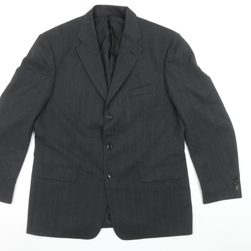 Westbrook Men's Grey Pinstripe Wool Blend 44R Suit Jacket