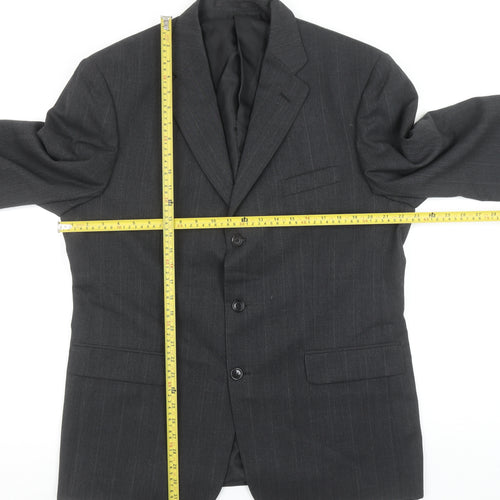 Westbrook Men's Grey Pinstripe Wool Blend 44R Suit Jacket