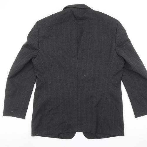 Westbrook Men's Grey Pinstripe Wool Blend 44R Suit Jacket