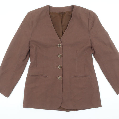 Hamells Women's Brown Size 12 Single-Breasted Blazer Jacket